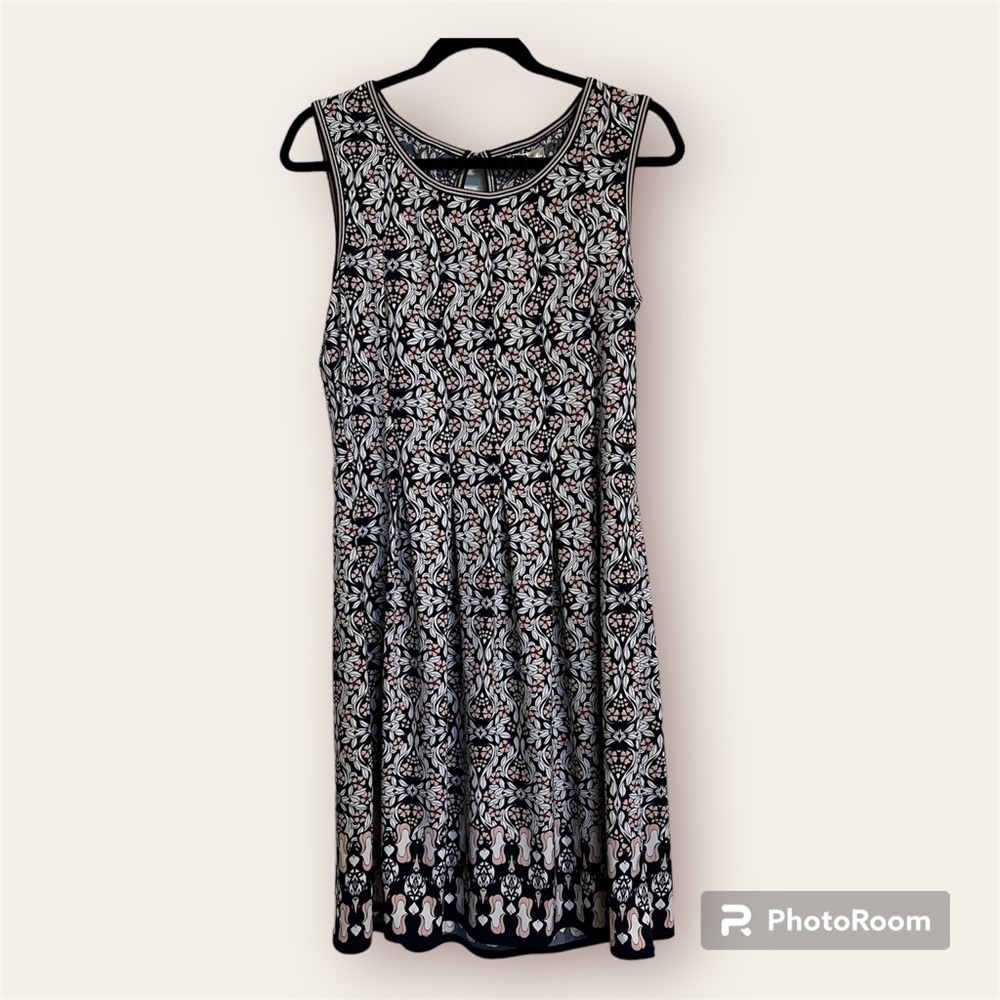 Sophie Max Large Sleeveless Navy/Pink Floral Dress